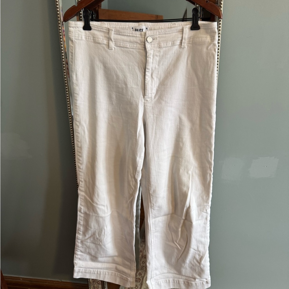 PAIGE White Cropped Ankle Jeans